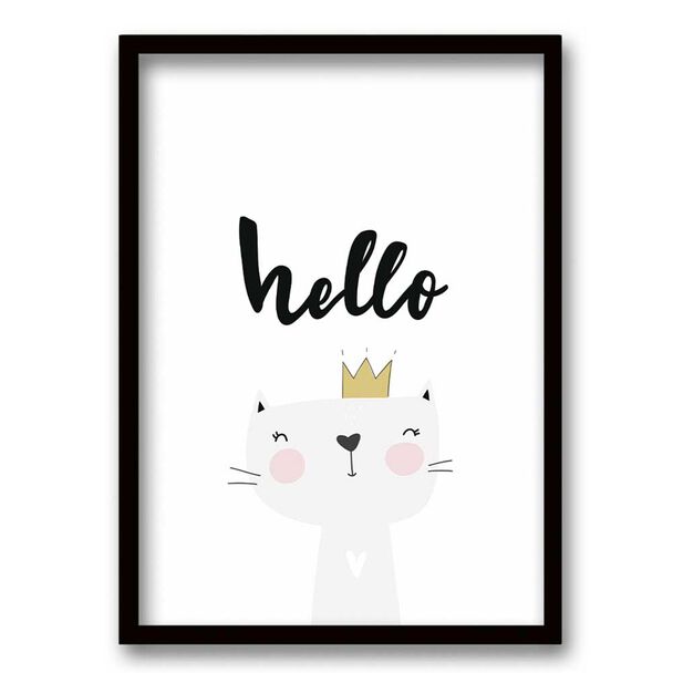 Cuadro Decorativo Retela Cat Hello 50 x 35 cm