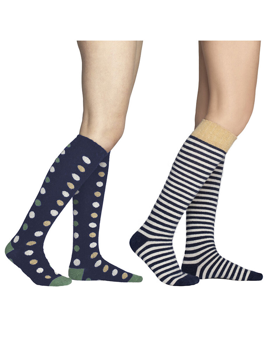 2 Pack Flowy Stripe - Calcetines Largos para Mujer
