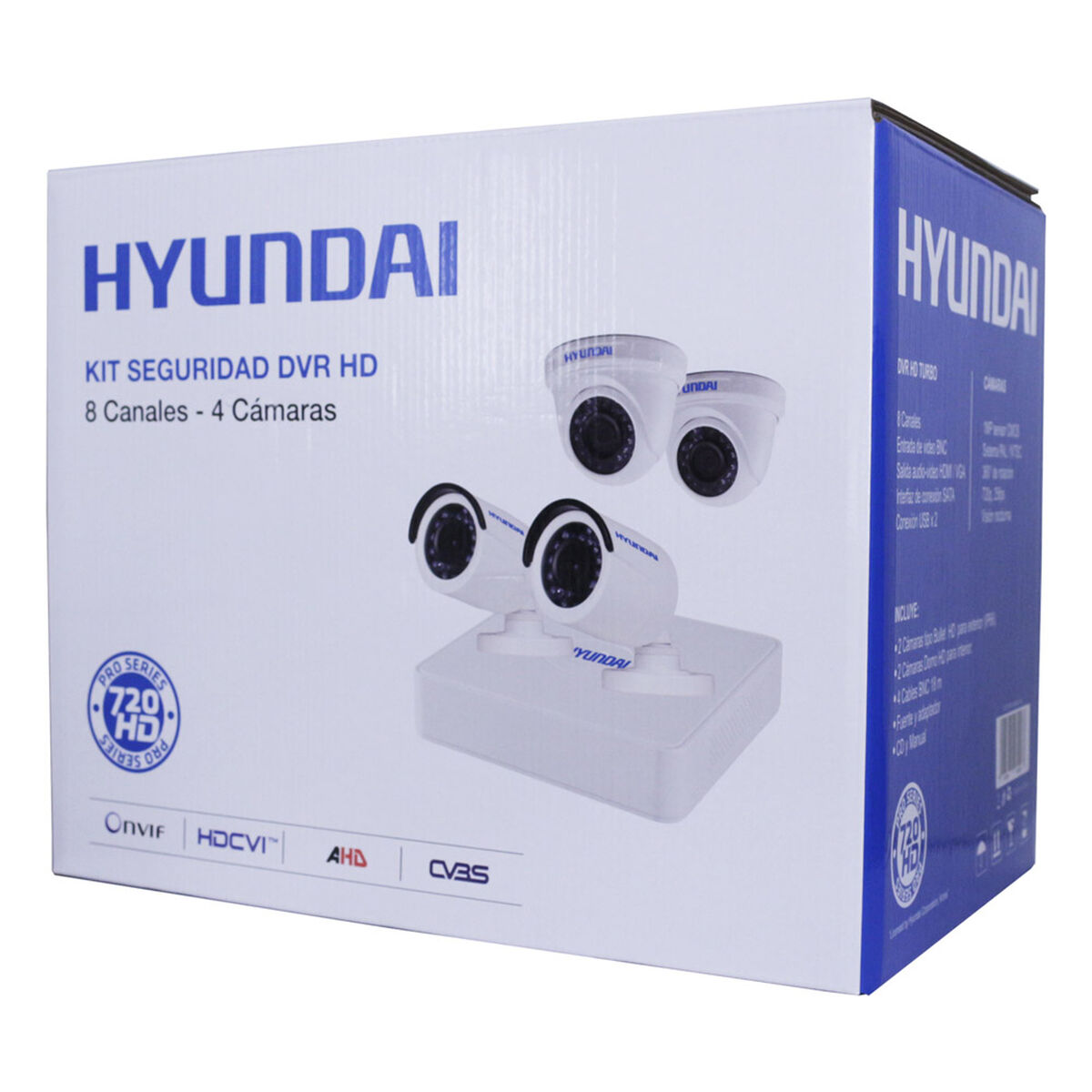 Kit 4 Cámaras de Seguridad Hyundai HY-DVR8CH DVR HD