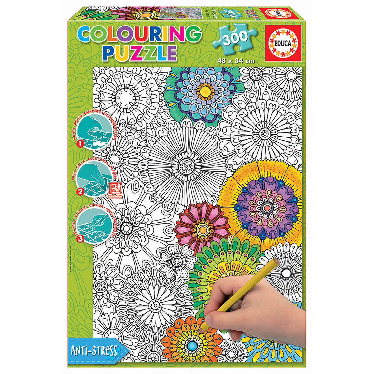 Puzzle para Colorear Beautiful Blossoms Educaborras