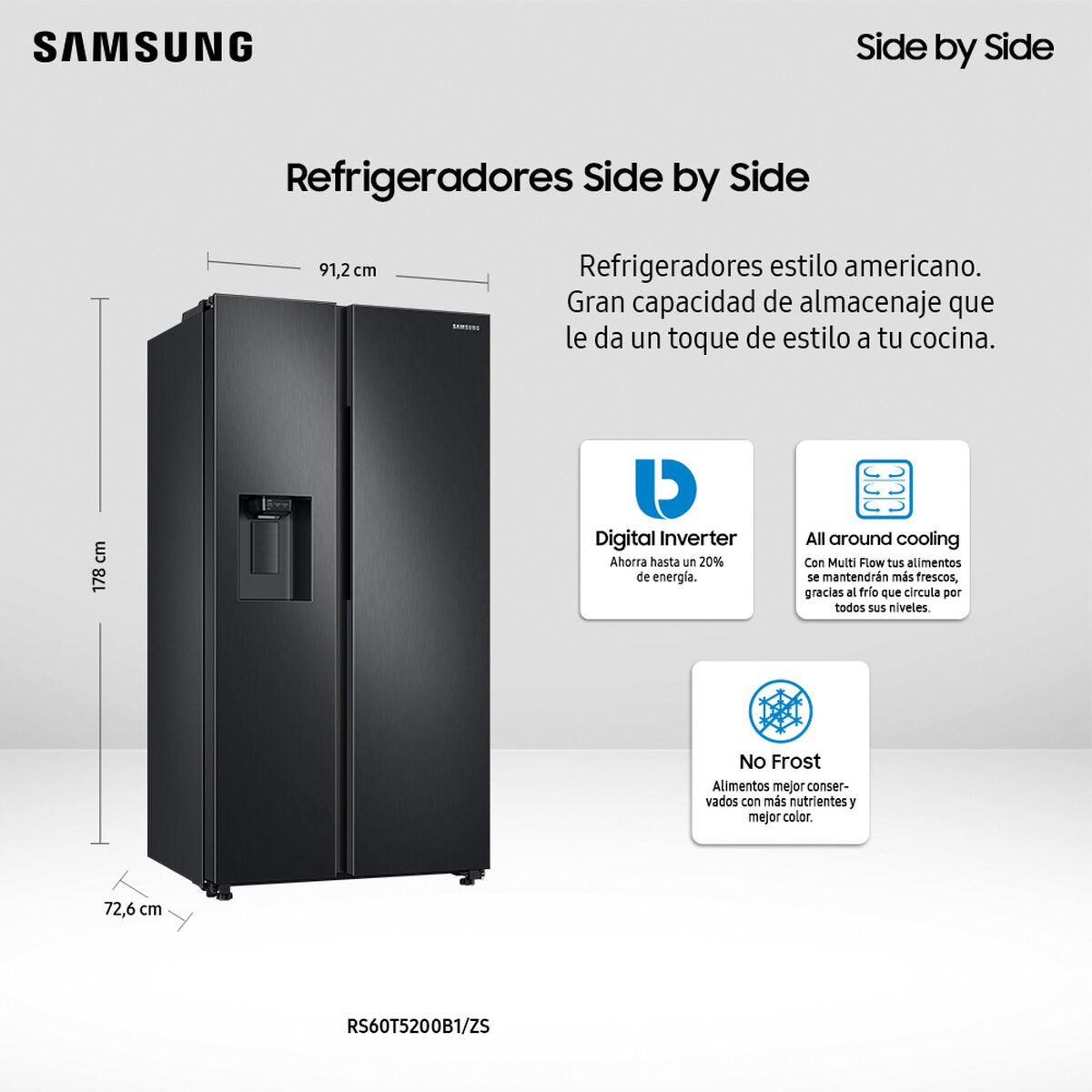 Refrigerador Side By Side Samsung RS60T5200B1/ZS 602 lts.