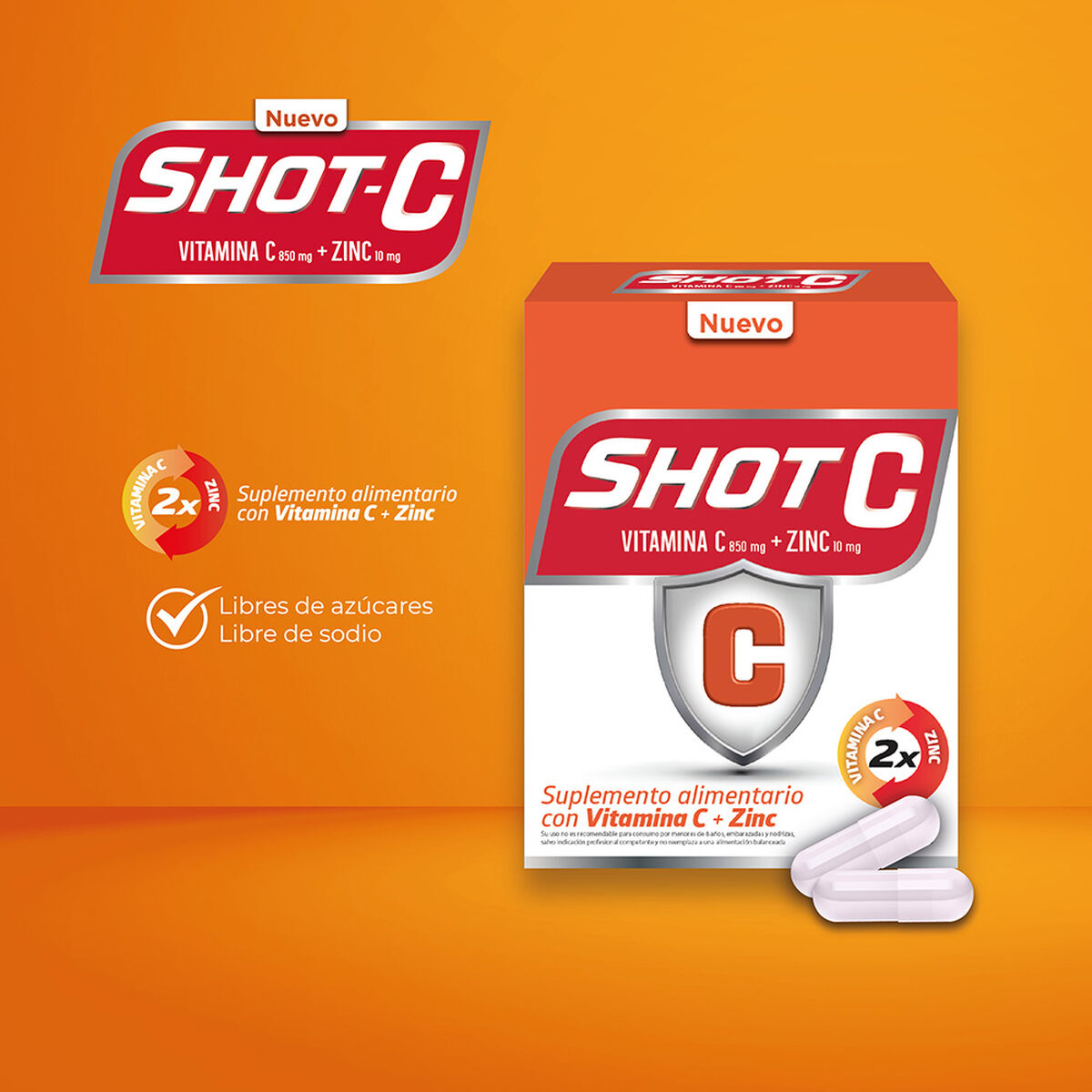 Shot C Suplemento Alimentario Zinc 30 Comprimidos