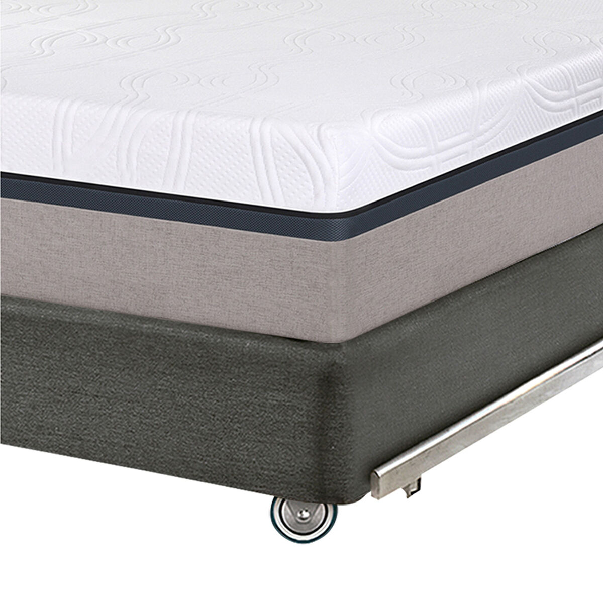Box Spring Balance King Base Dividida + Mueble + Respaldo Antique | LaPolar