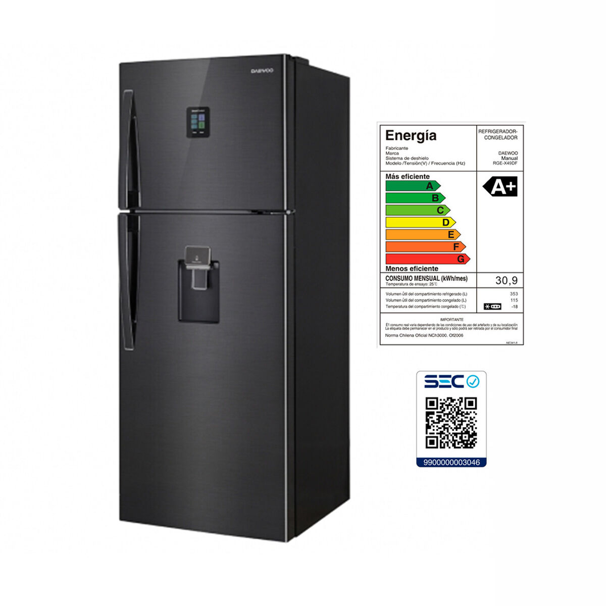 Refrigerador No Frost Daewoo RGE-X49DF 468 lt.