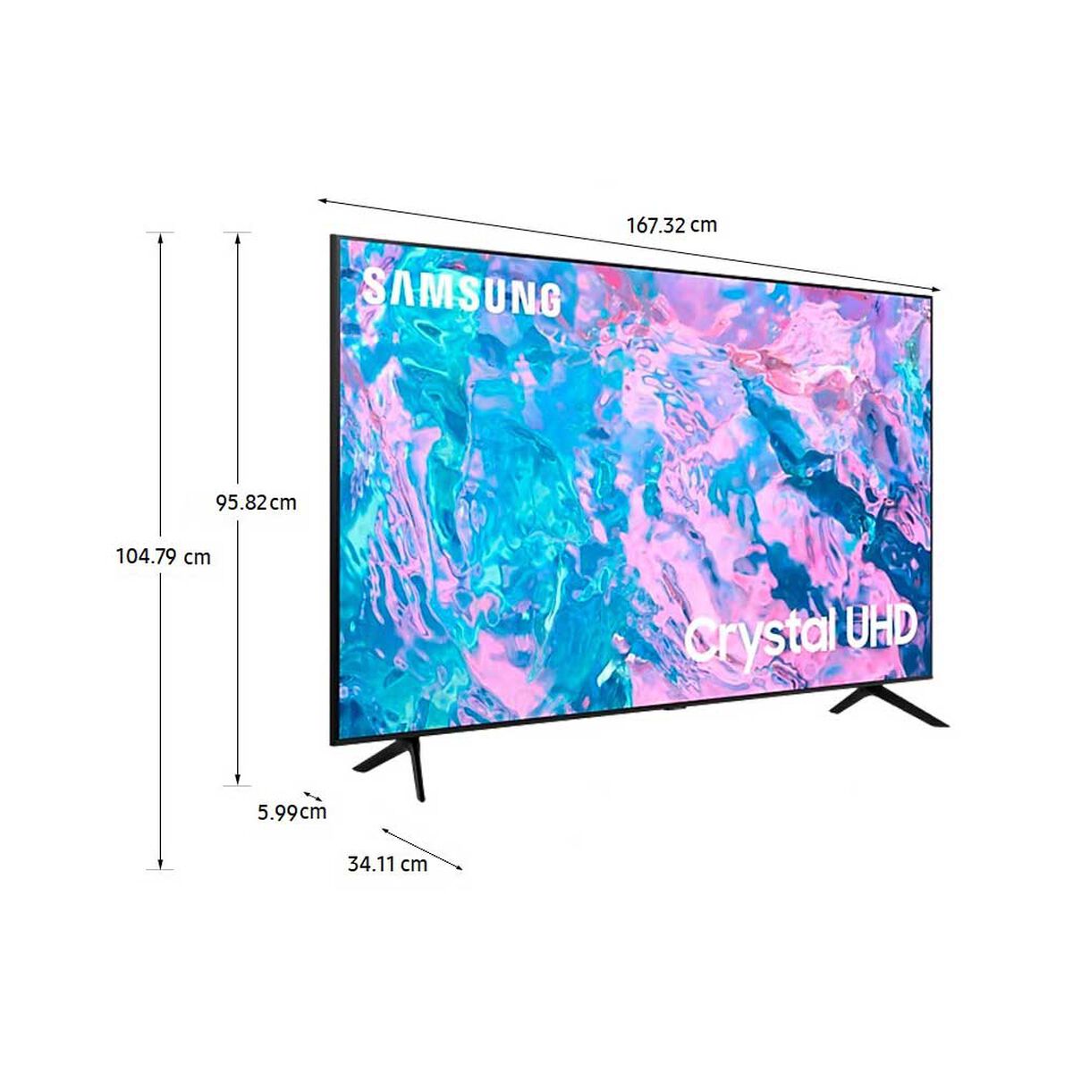 LED 75" Samsung CU7000 Smart TV 4K UHD 2023