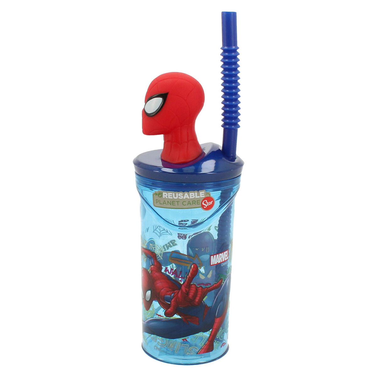 Vaso Tomajugo Figura 3D Spiderman Azul