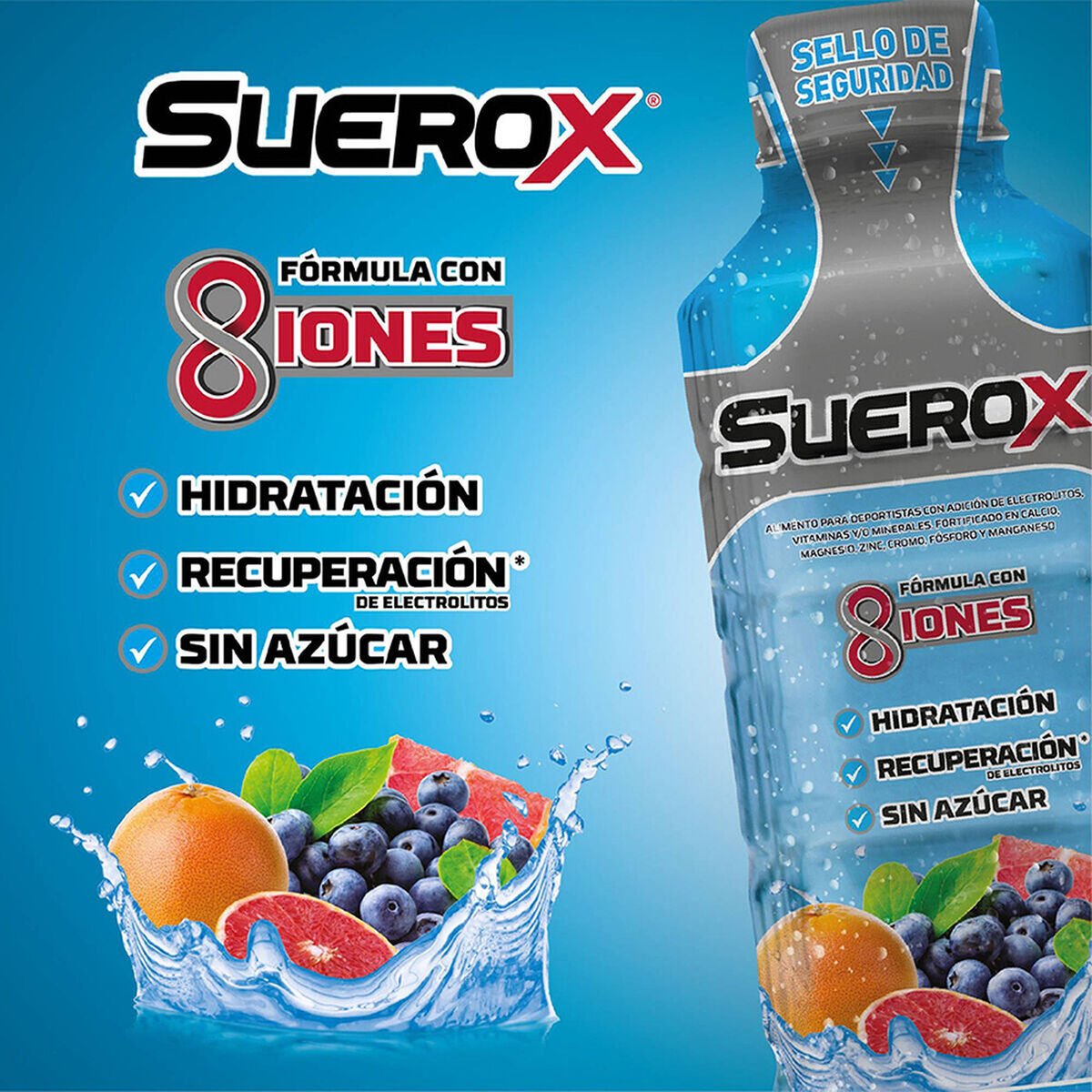 Suerox Bebida Hidratante Sabor Arándano-Pomelo 600 ml