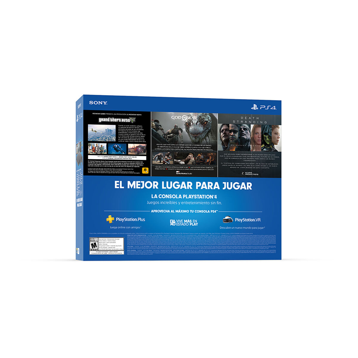Bundle Megapack 13 Sony PS4 1TB + Control Dualshock + BD God of War + BD Death Stranding + BD Grand Theft Auto V Premium Edition