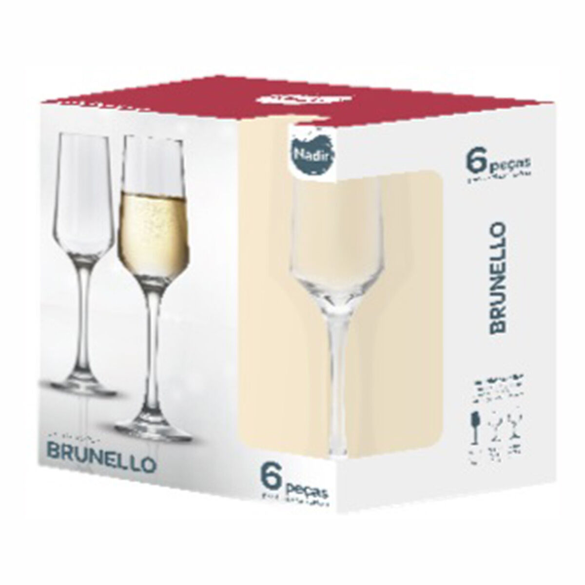 Set 6 Copas de Champagne Brunello 225 ml