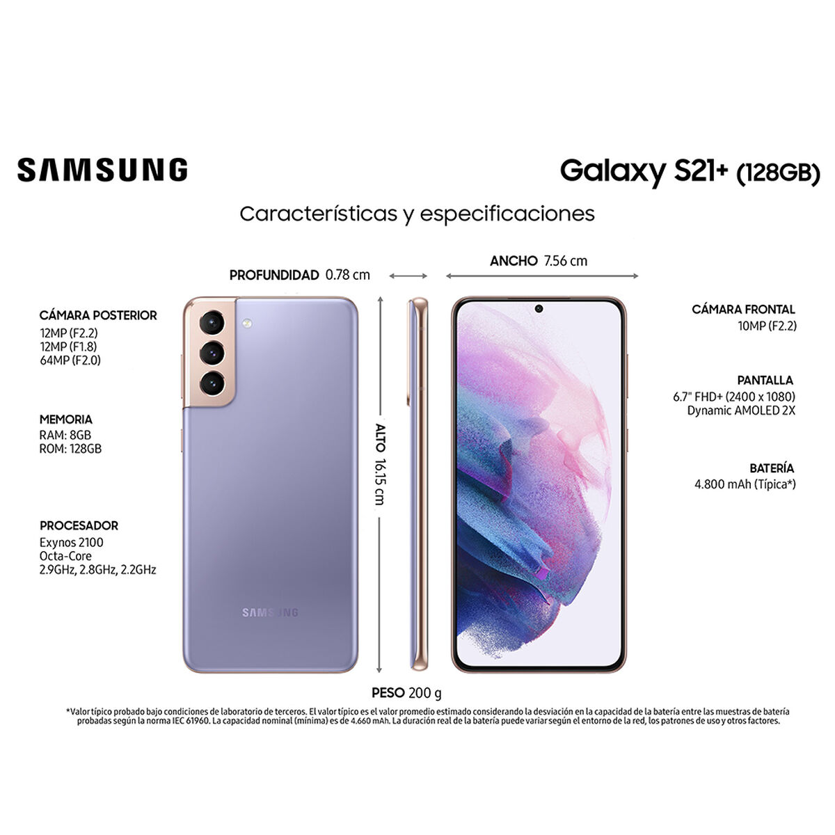Galaxy S21+: características y precio. Galaxy S21 Plus: especificaciones,  cámara