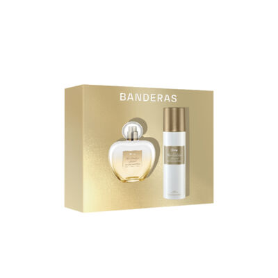 Set Regalo Perfume Mujer Her Golden Secret EDT 80ml + Desodorante Antonio Banderas