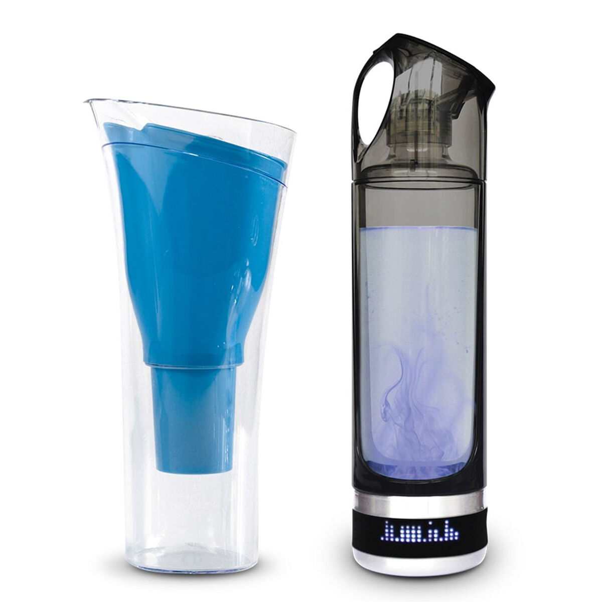 Jarro Purificador de Agua + Botella Hidrogenadora Dvigi Azul