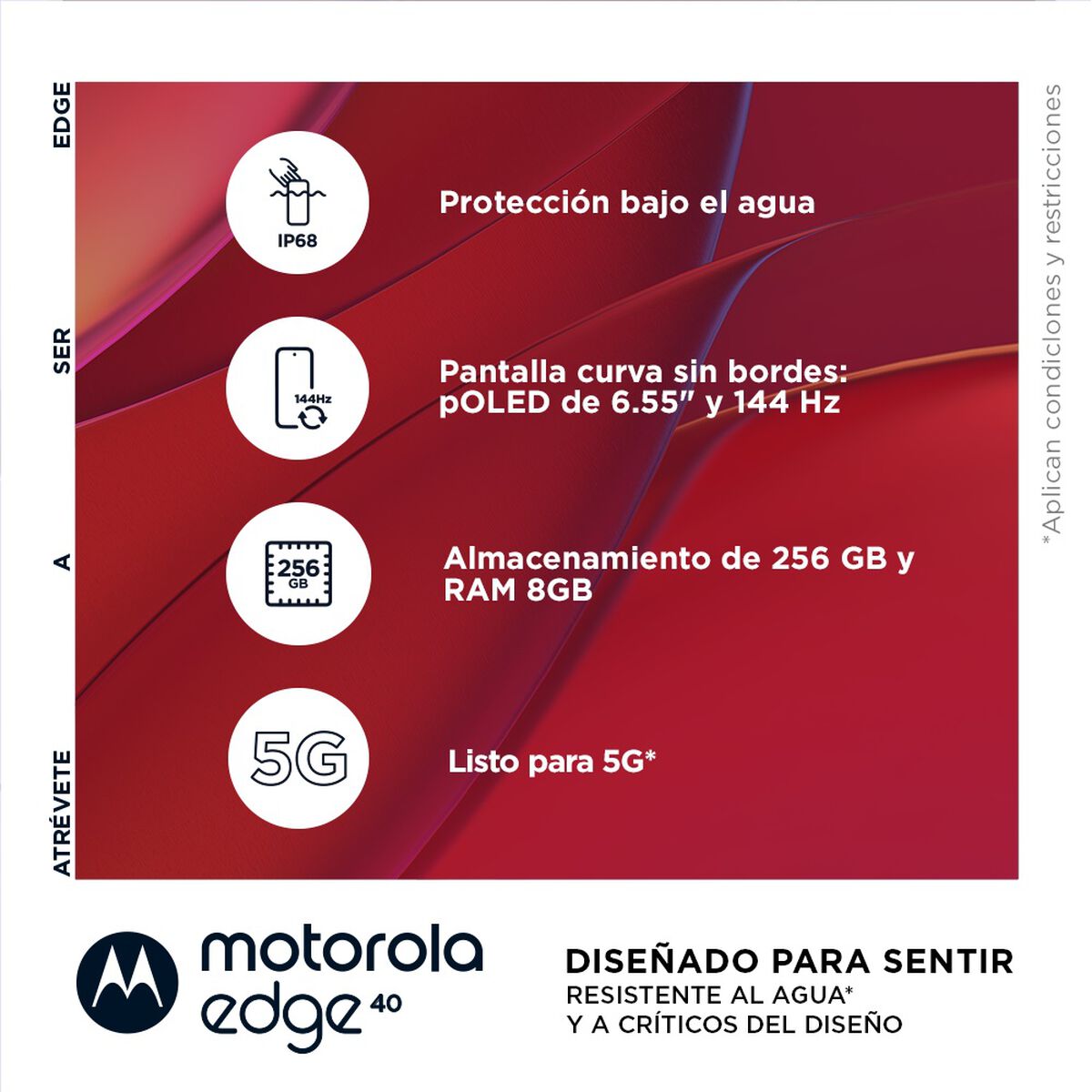 Celular Motorola Edge 40 256GB 6,55" Viva Magenta Liberado