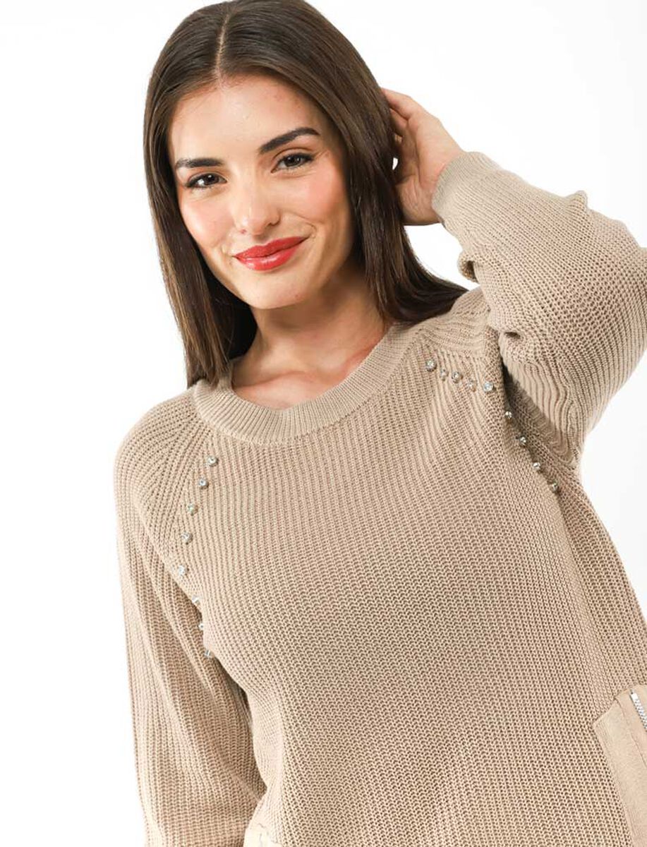 Sweater Con Apliques Mujer Fiorucci