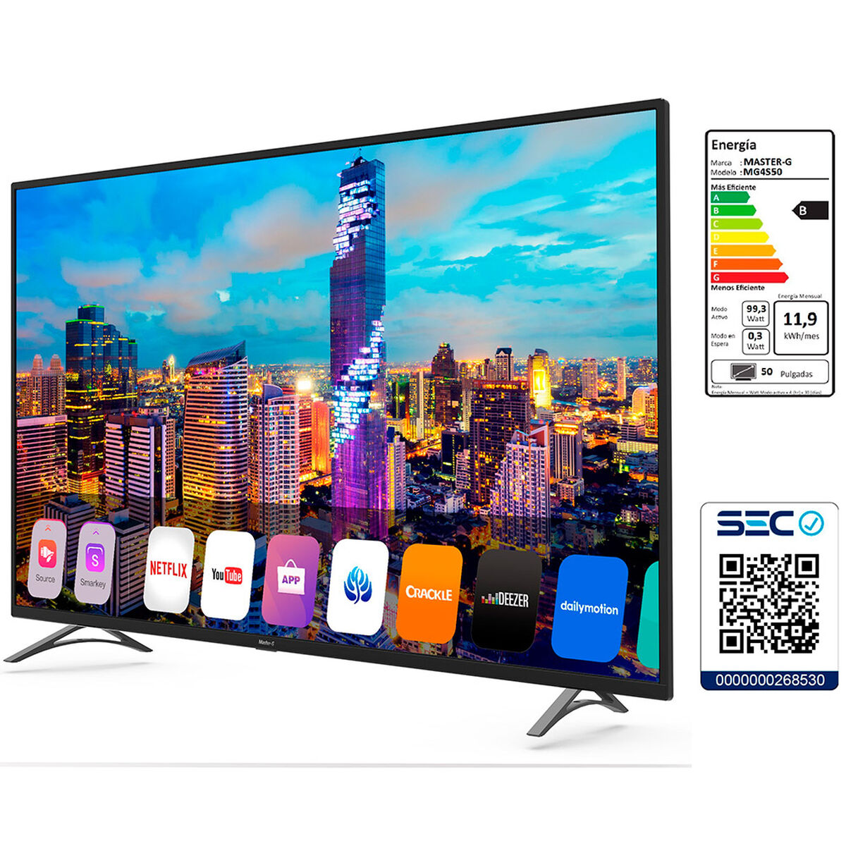 LED 50'' Master-G MG4S50 Smart TV Ultra HD