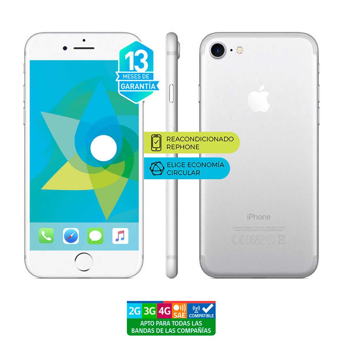Celular Apple Iphone 7 32GB 4.7" Reacondicionado Plata Liberado