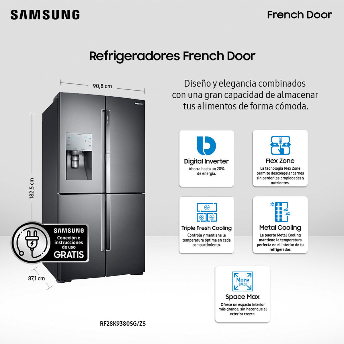 Refrigerador Side By Side Samsung RF28K9380SG 690 lts.