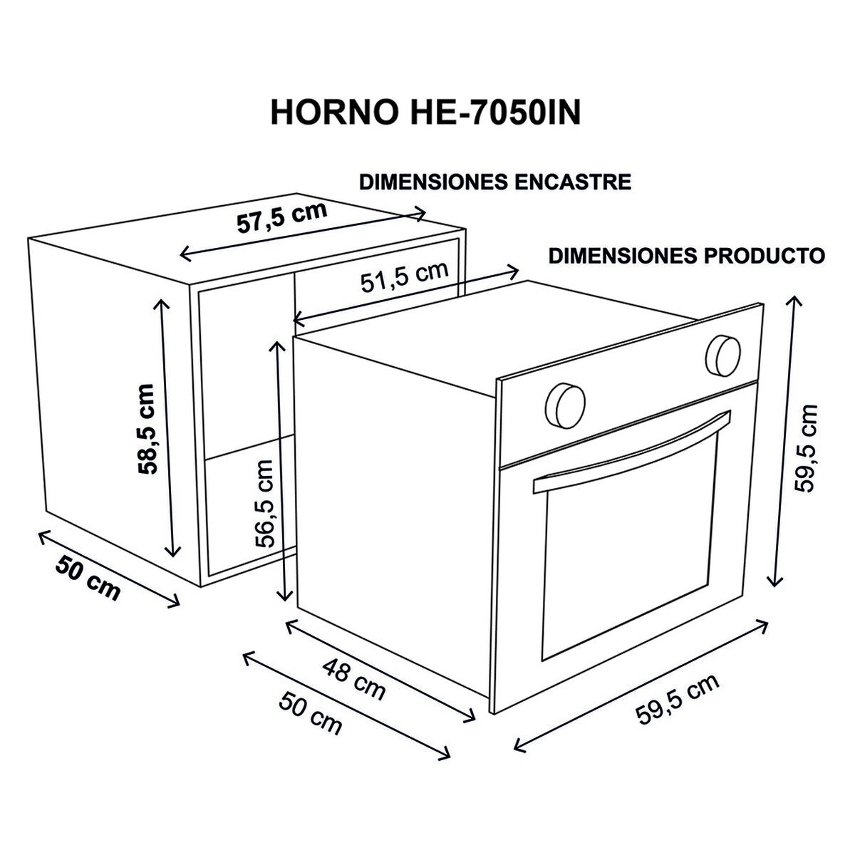 Kit Horno empotrable + Encimera HE-7200IN