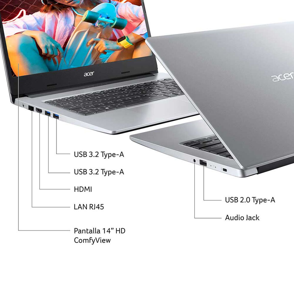 Notebook Acer A314-22-A4HL AMD 3020e 8GB 256GB SSD 14"