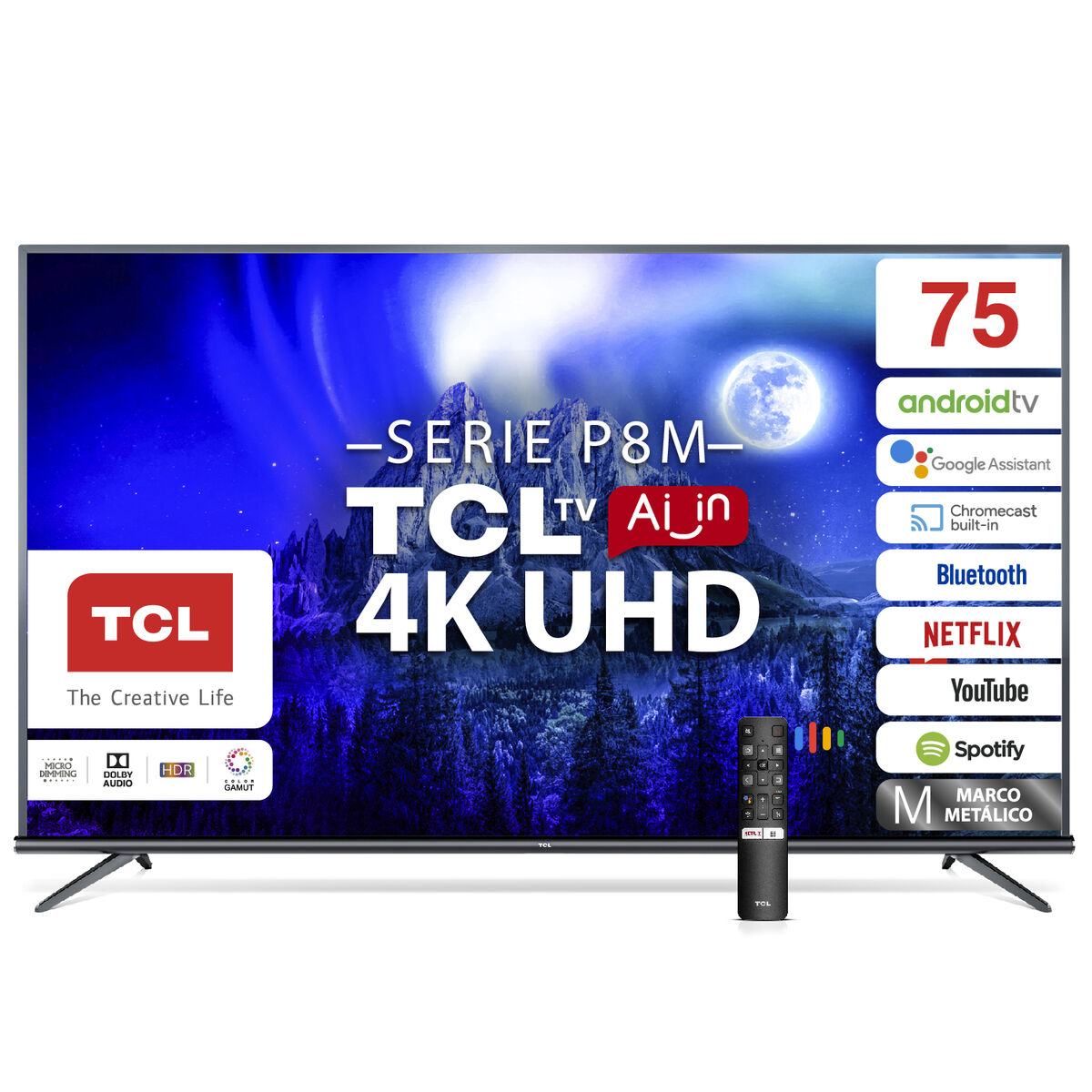 LED 75" TCL 75P8M Smart TV UHD
