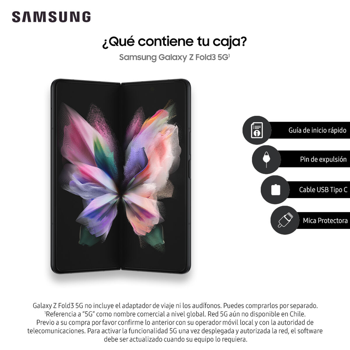 Combo Celular Samsung Galaxy Z Fold3 5G 256GB Phantom Black + LED 55" Samsung TU7090 Smart TV Crystal 4K UHD