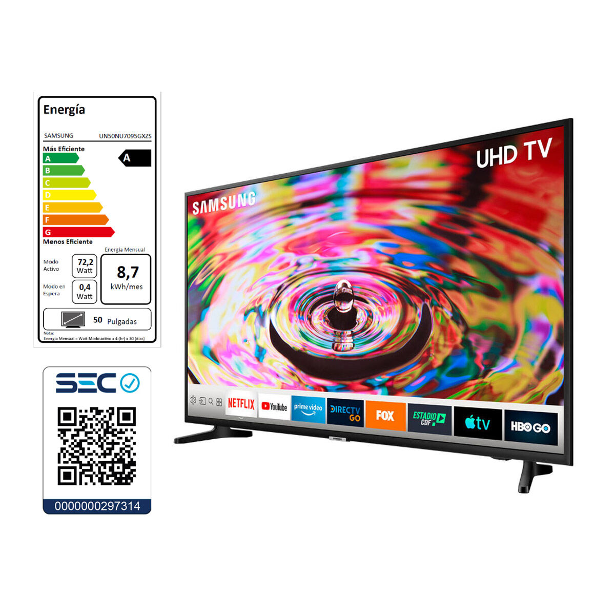LED 50" Samsung NU7095 Smart TV UHD