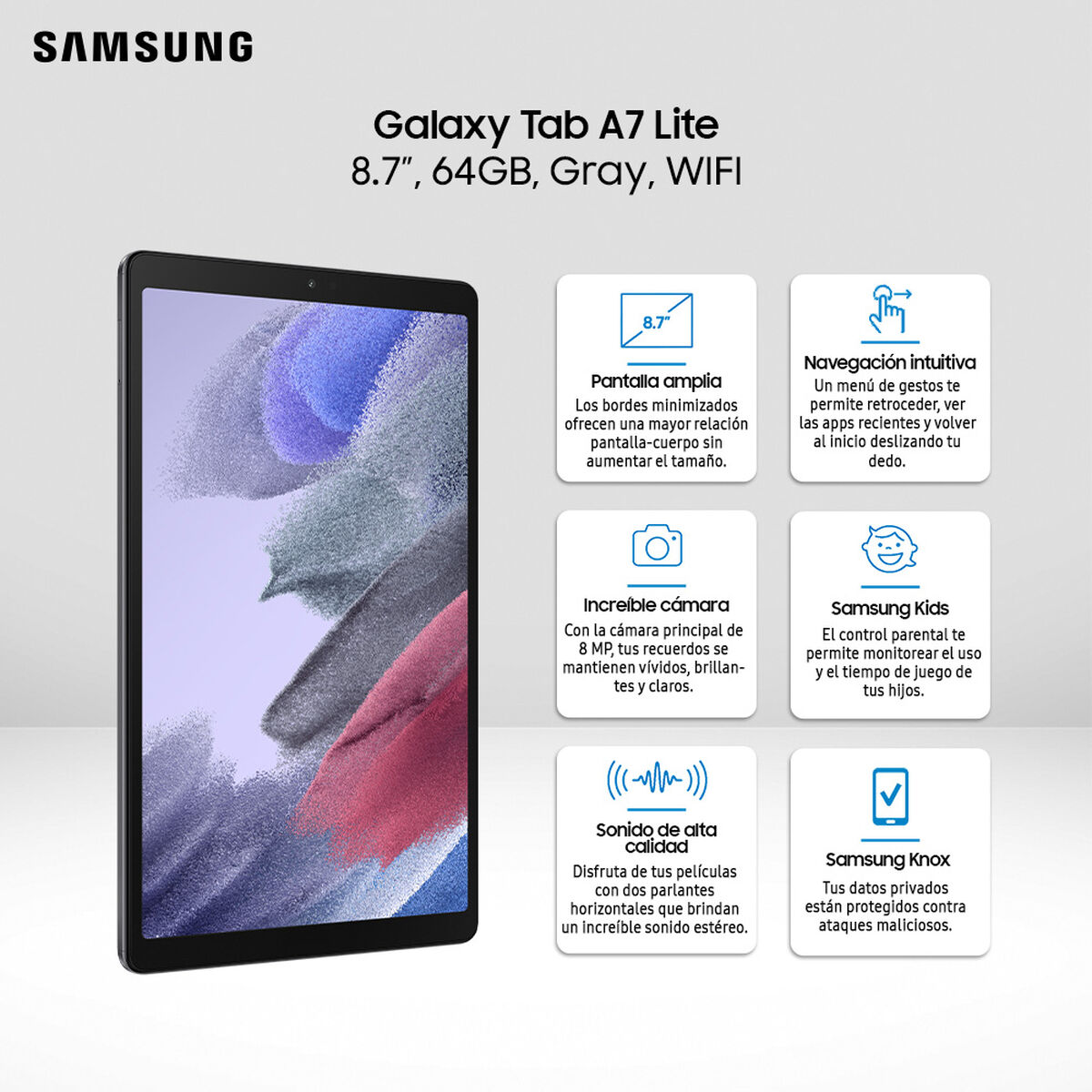 Tablet Samsung SM-T220X Galaxy Tab A7 Lite Octa Core 4GB 64GB 8,7" Gris