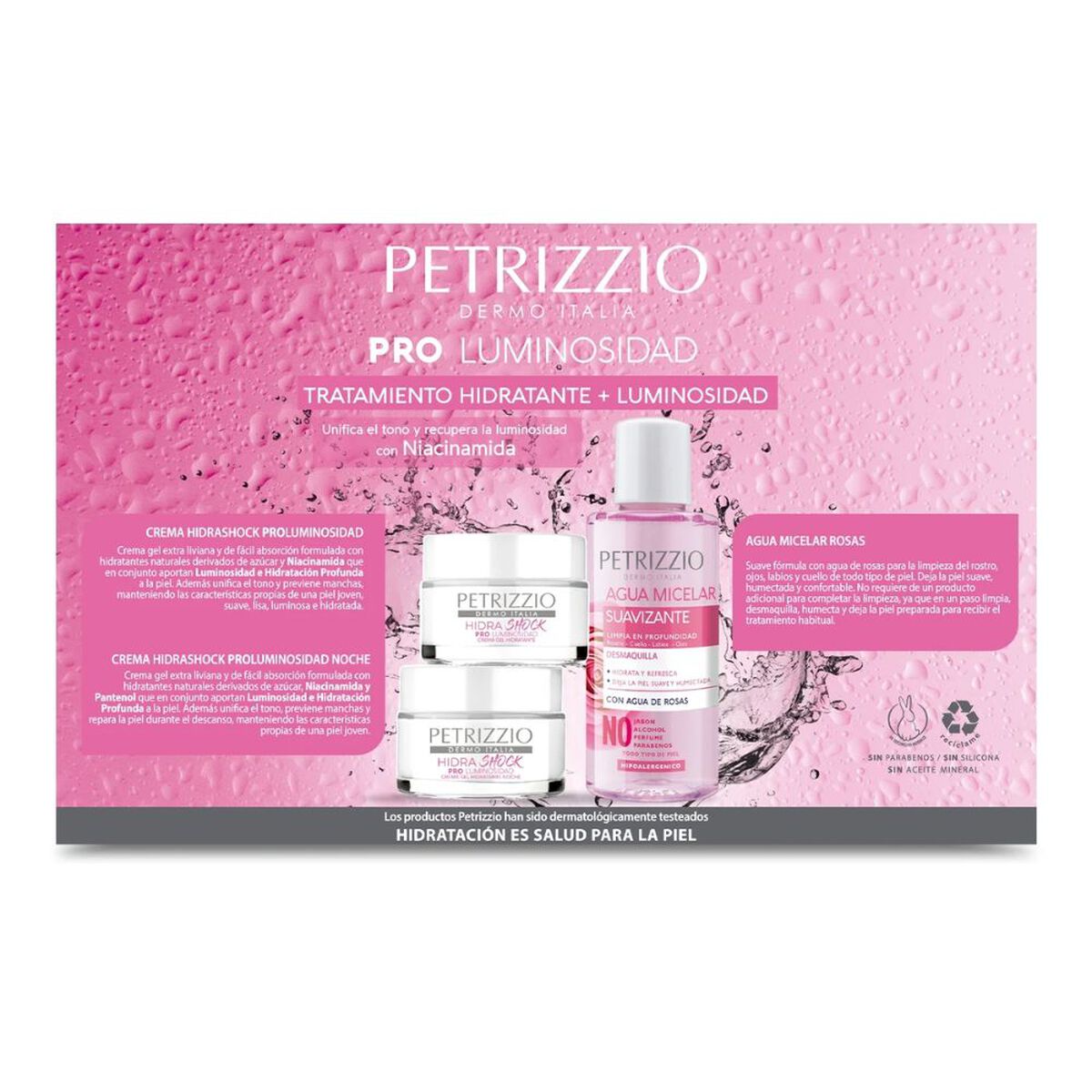 Tripack Pro Luminosidad Cremas + Agua Micelar Petrizzio