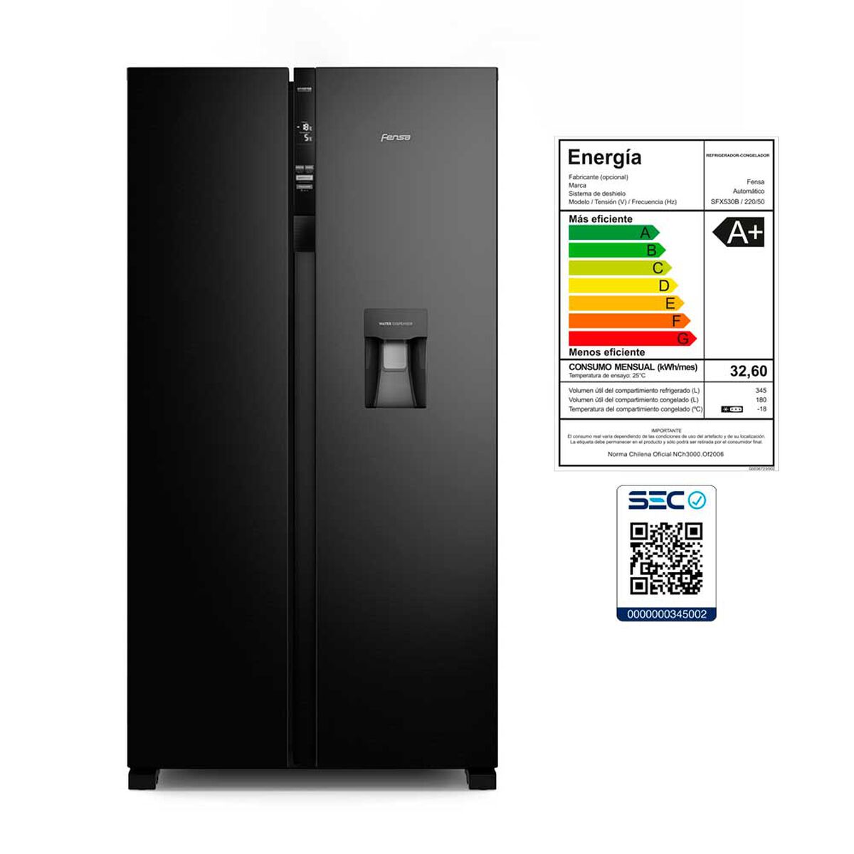 Refrigerador Side by Side Fensa SFX530B 525 lts