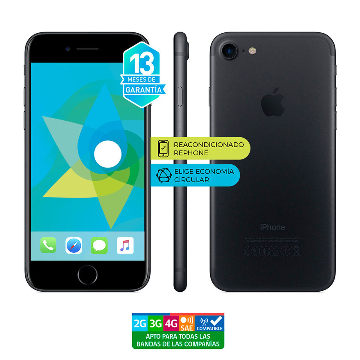 Celular Apple Iphone 7 128GB 4.7" Reacondicionado Negro Liberado