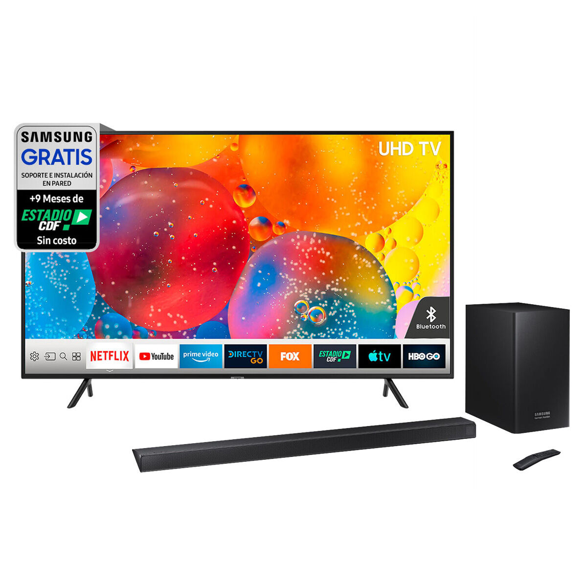 LED 70" Samsung RU7100 Smart TV UHD + Soundbar Samsung HW-Q60RZS