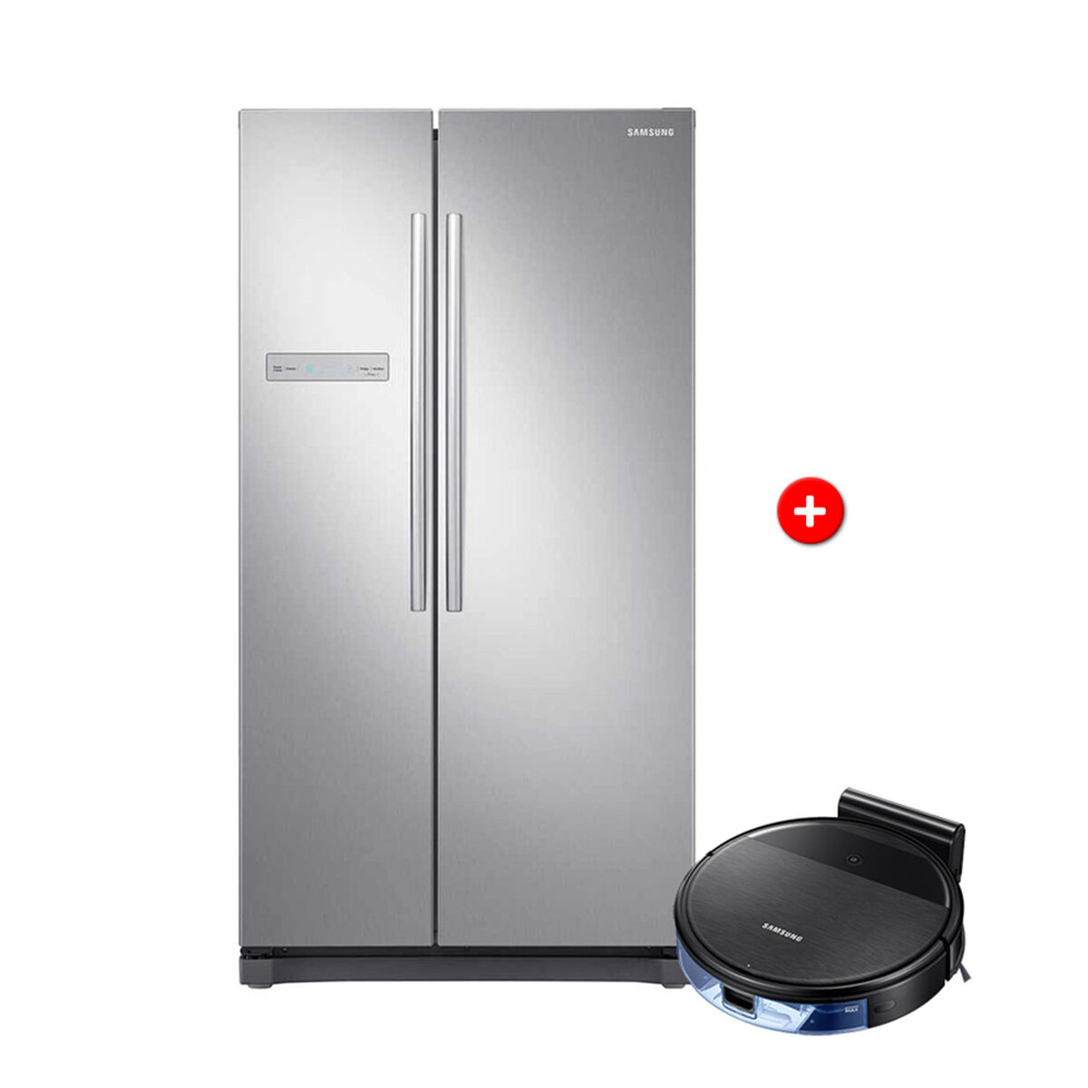 Combo Refrigerador Side by Side Samsung 535 Lts. + Aspiradora Robot Vacuum Cleaner con Wifi