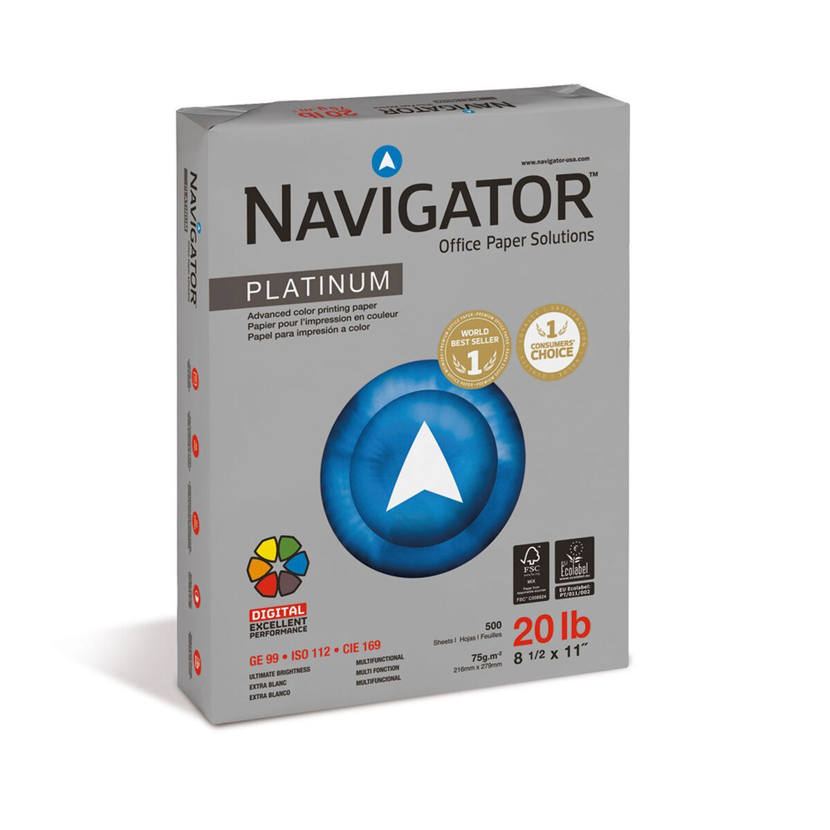 Resma Navigator tamaño carta 500 hojas