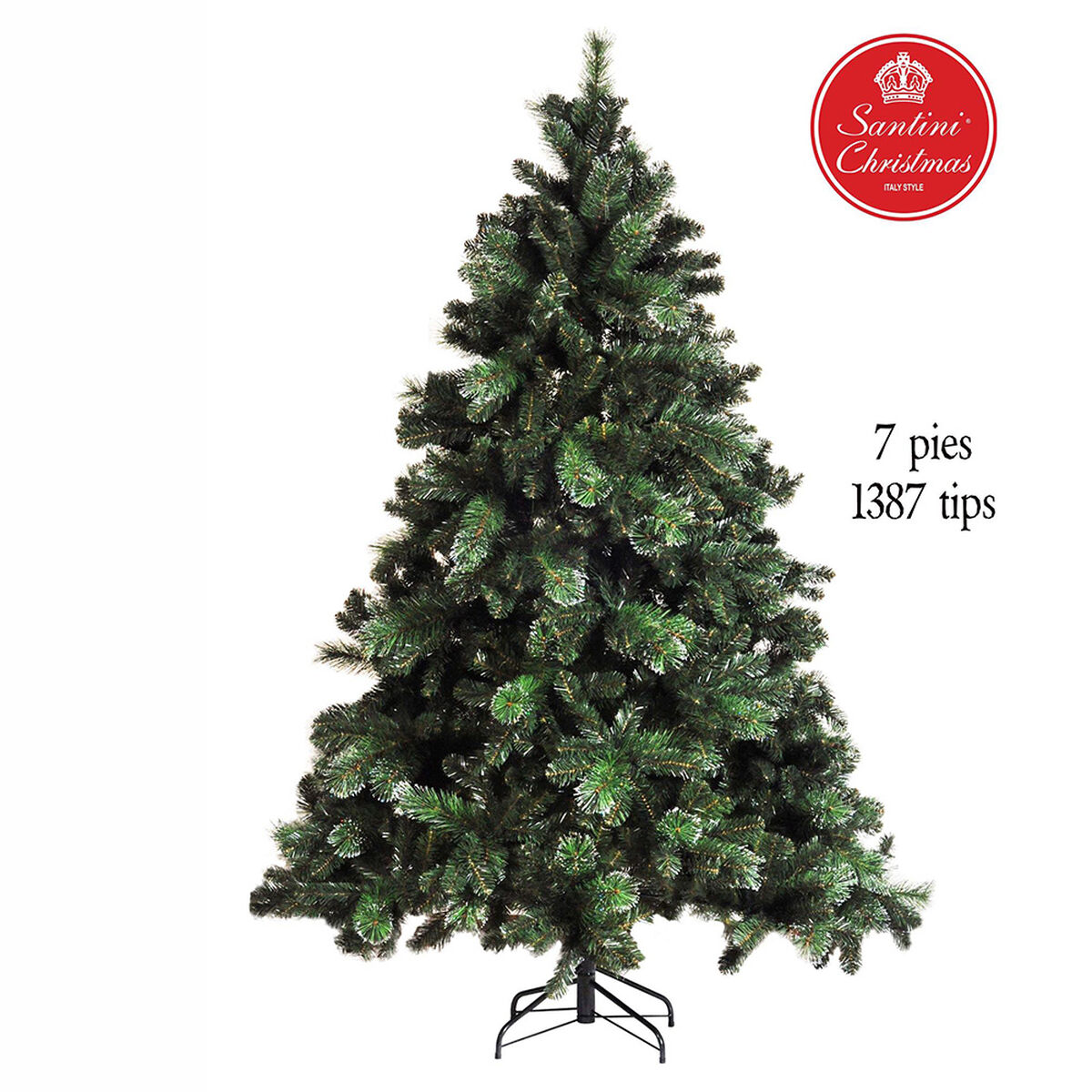 Árbol de Navidad Verde Plata Santini 210 cm