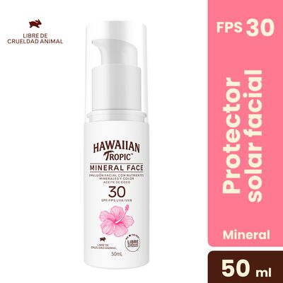Protector Solar Facial Mineral con Color, FPS 30, 50 Ml Hawaiian Tropic