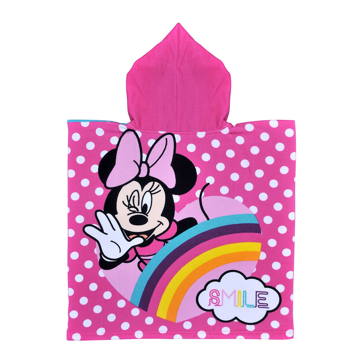 Toalla de Playa Capucha Disney-Minnie Rainbow 60X120 Cm