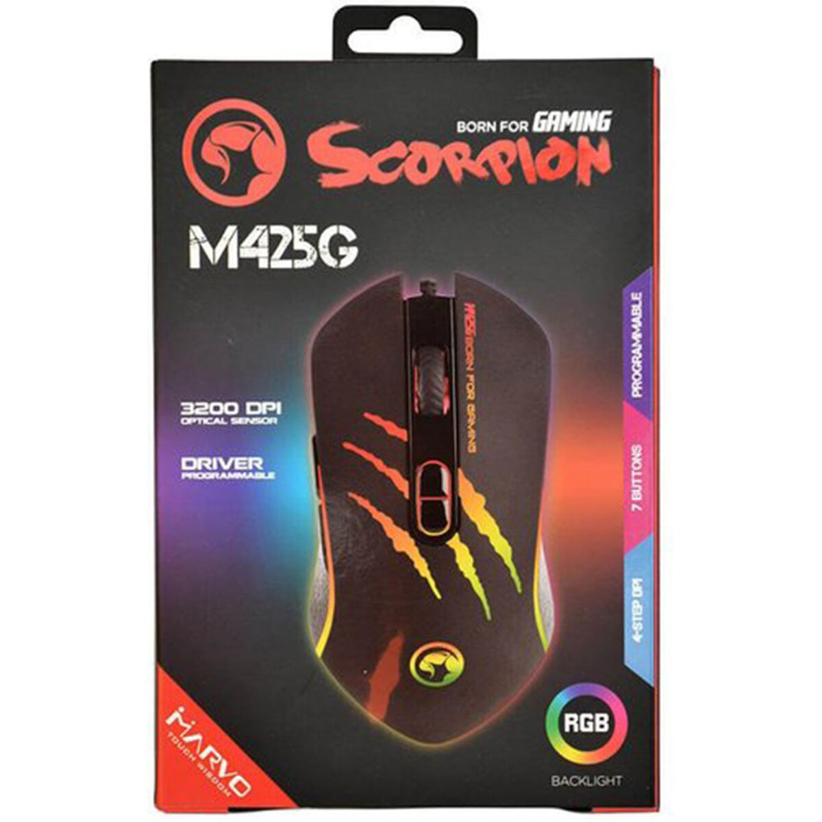 Mouse Gamer Scorpion LED M425G Marvo