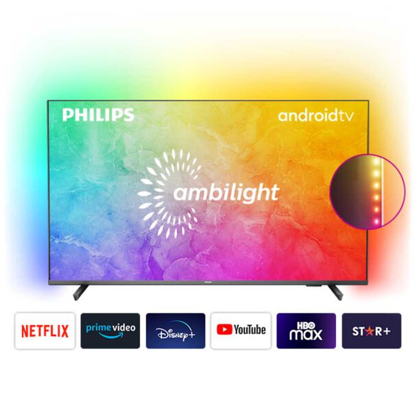 LED 75” Philips Ambilight 75PUD7906 Android Smart TV 4K UHD