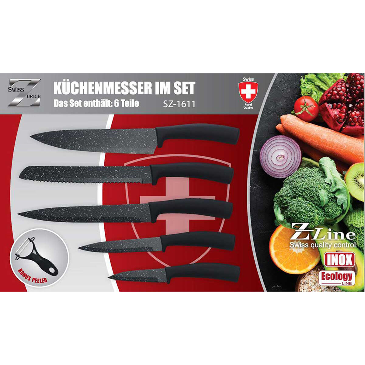 Set de Cuchillos Kuchenmesser Sz1611 Negros