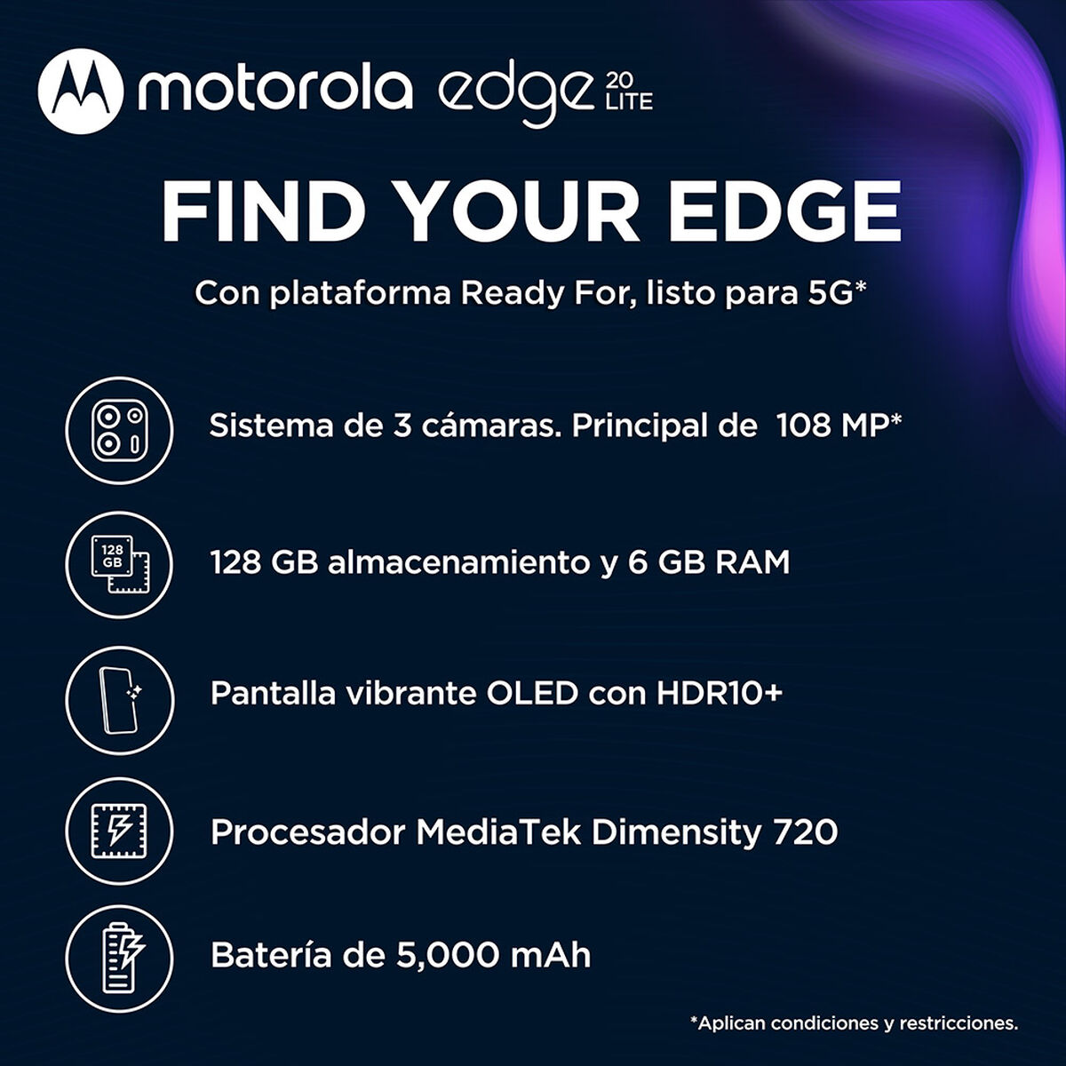 Celular Motorola Edge 20 Lite 128GB 6,67" Gris Liberado