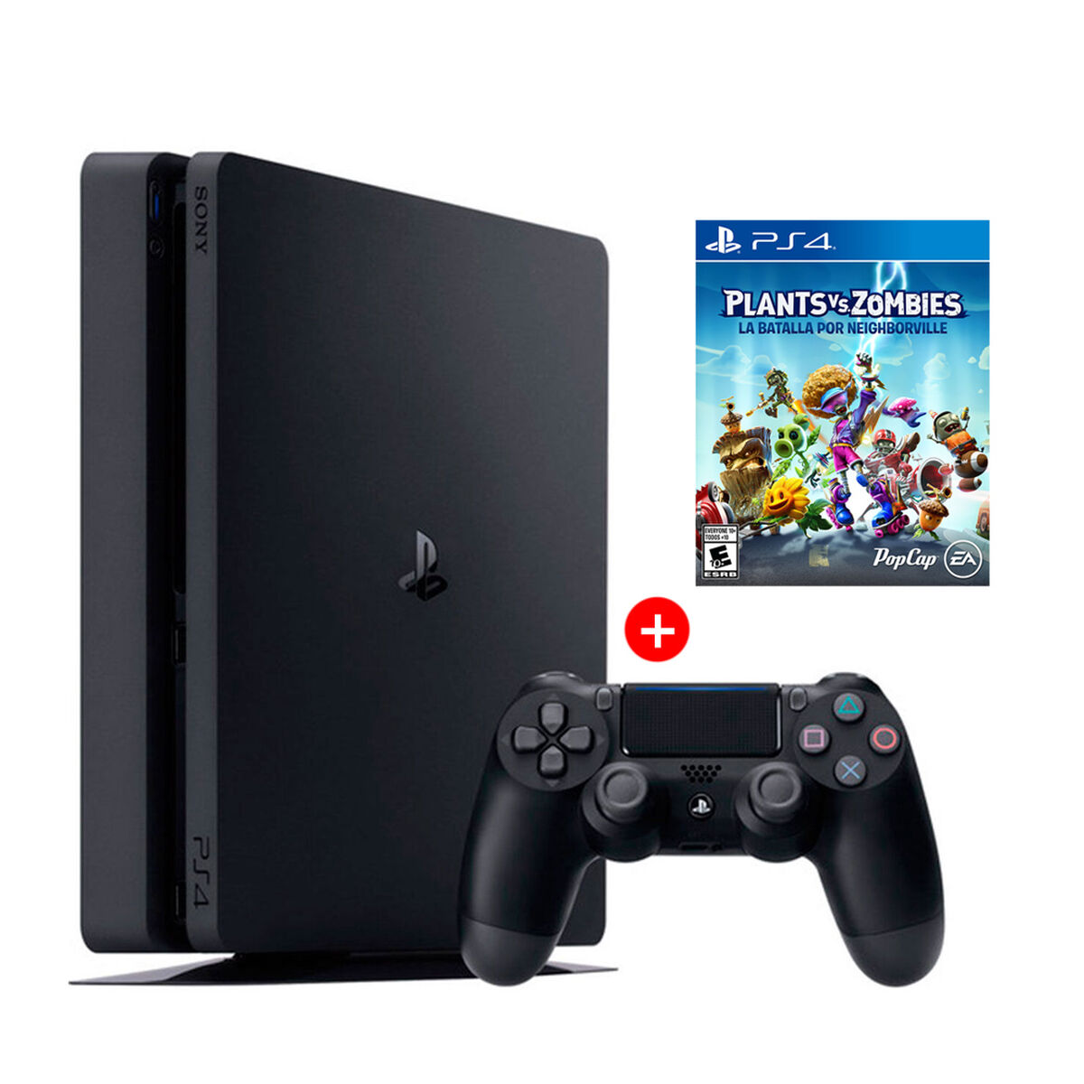 PS4 Sony 500GB Reacondicionada Americana + 1 Mando Inalámbrico DualShock + Juego PS4 Plants vs. Zombies: Battle for Neighborville