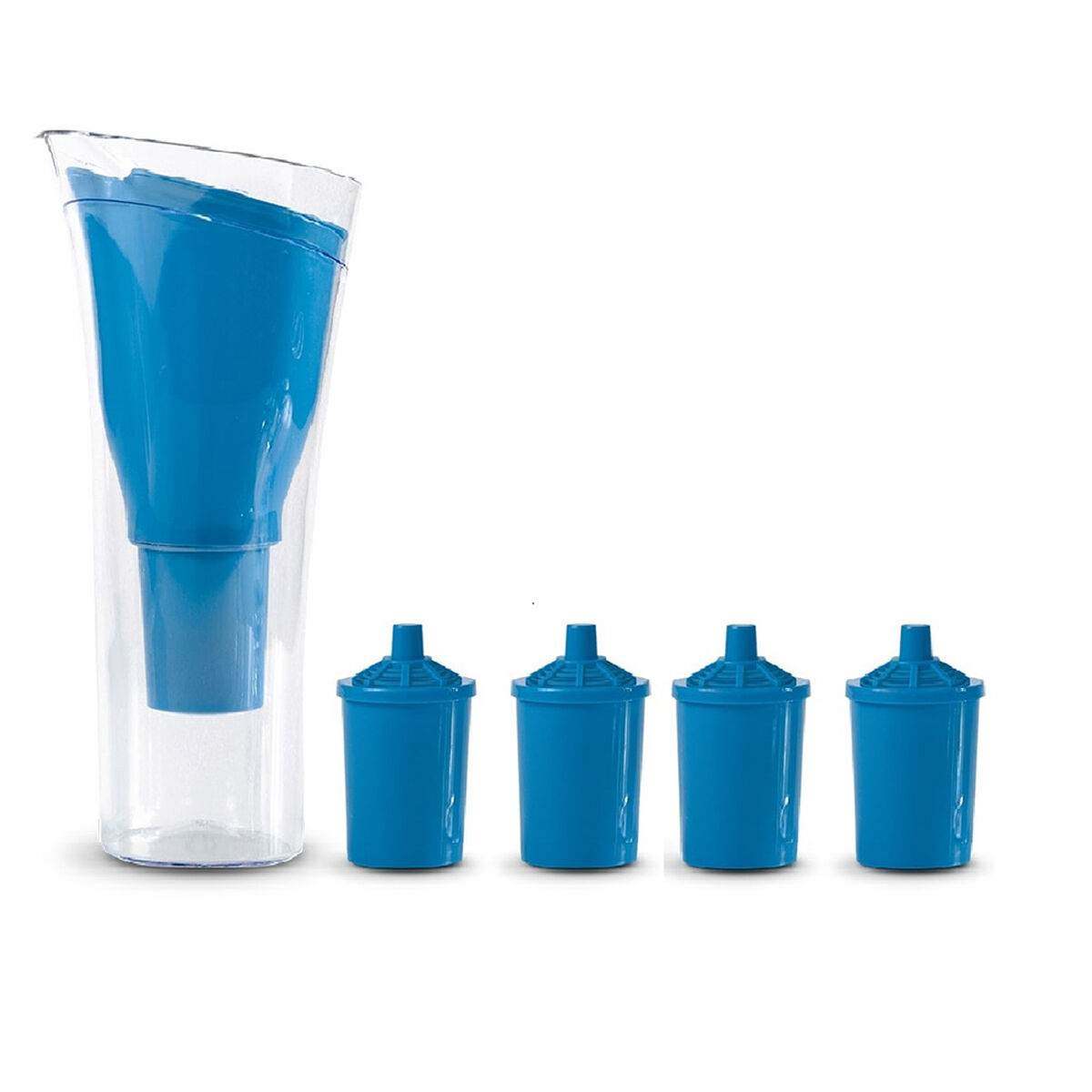 Jarro Purificador de Agua + 4 Repuestos de Filtro Dvigi Azul