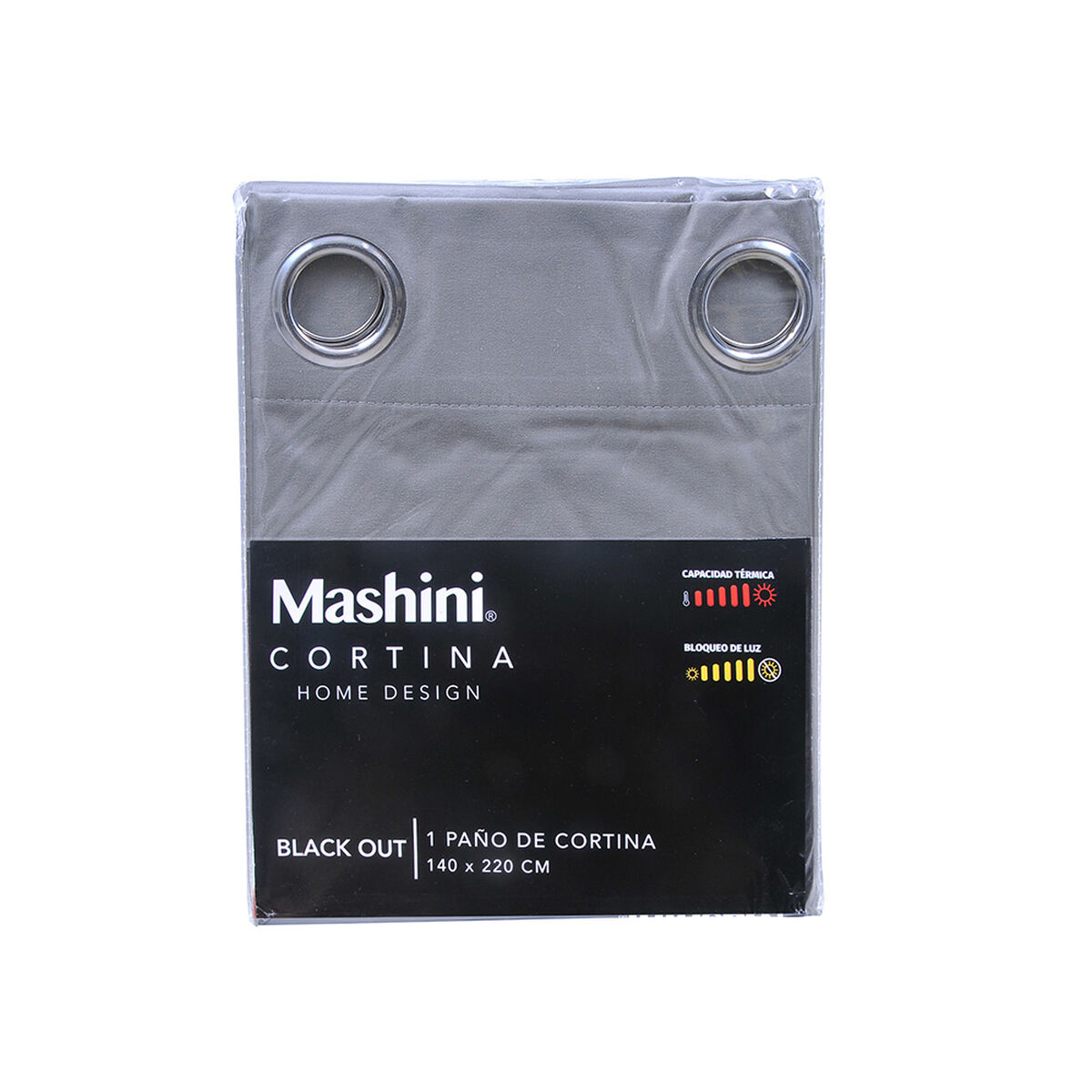 Cortina Mashini Blackout Selecta Gris 140 x 220 cm