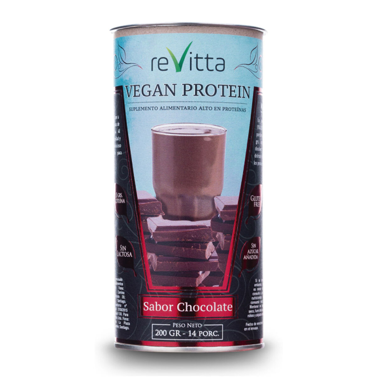 Proteína Vegana (Arveja, Arroz Y Soya) Vegan Protein Chocolate 200 Grs. 14 Servicios