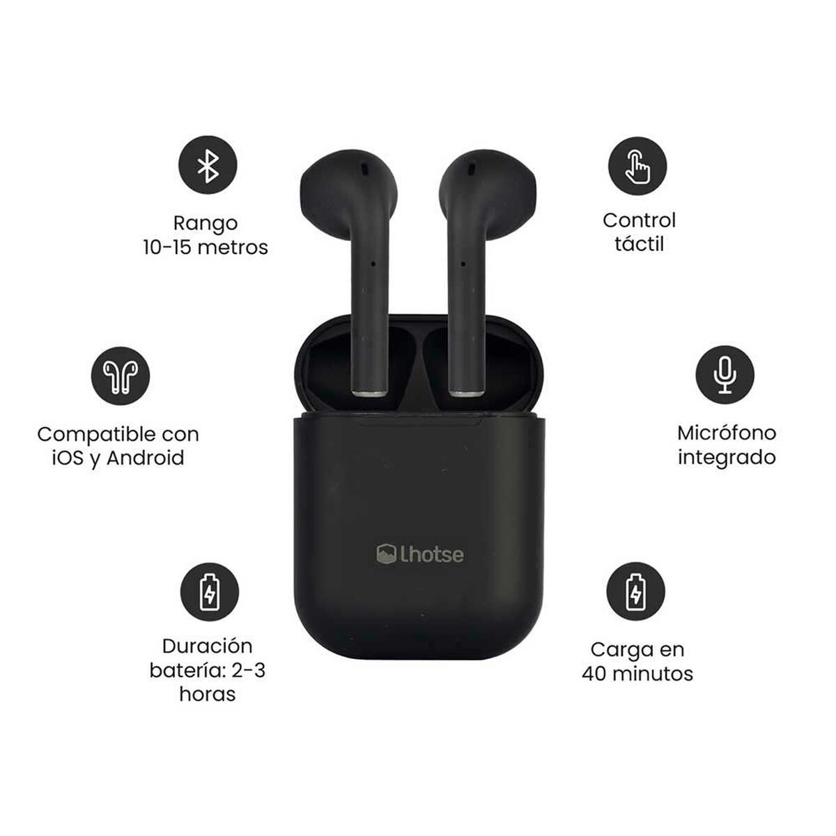 Audífonos Bluetooth In Ear Lhotse RM12 Negros