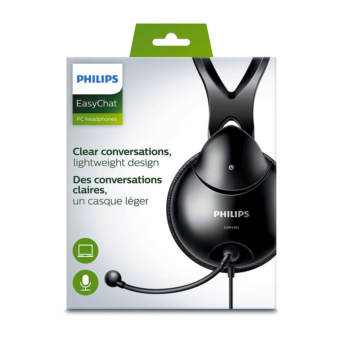 Audífonos con Micrófono Philips  Easy Chat Negro