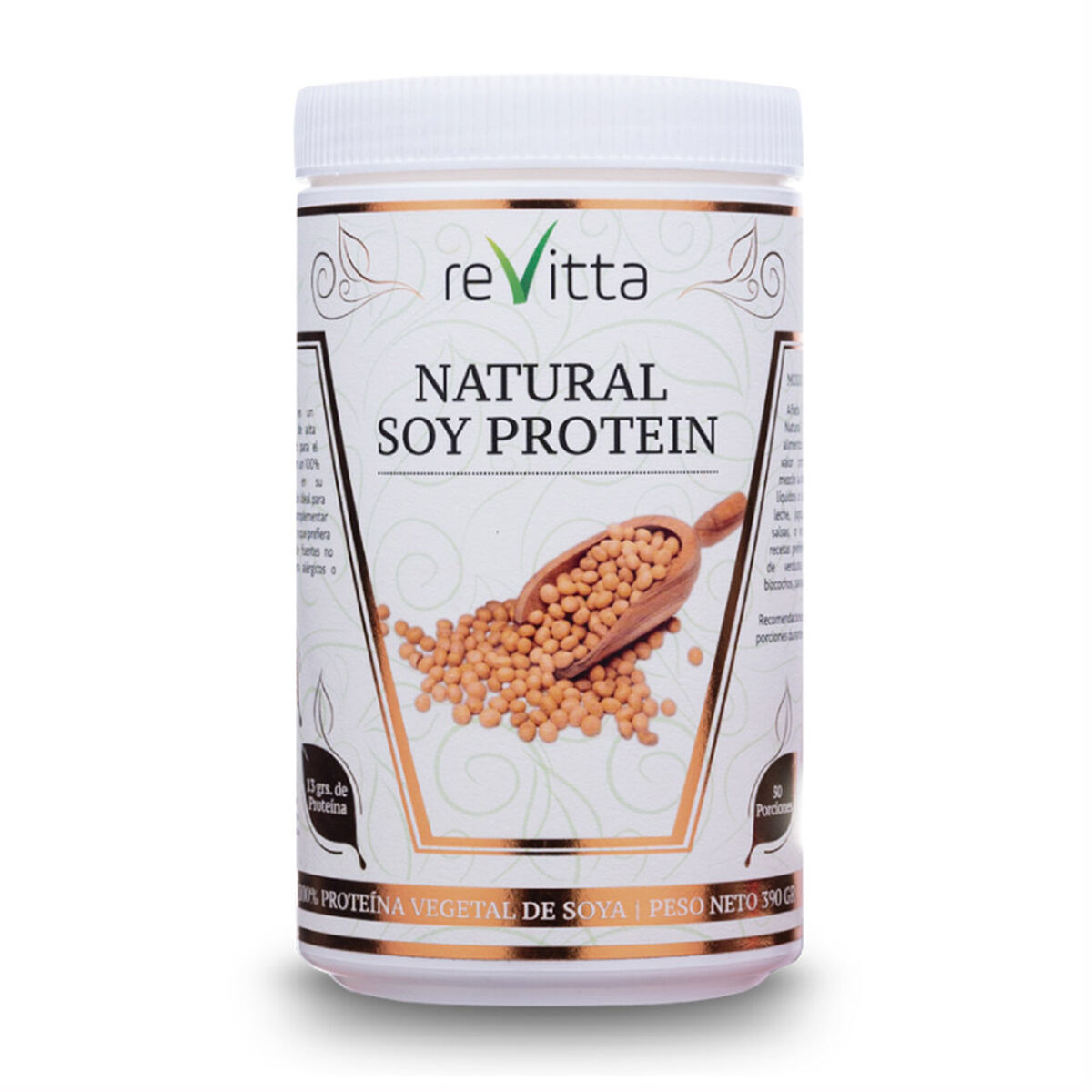 Proteína Vegana De Soya Natural Soy Protein Revitta 390 Grs. 30 Servicios