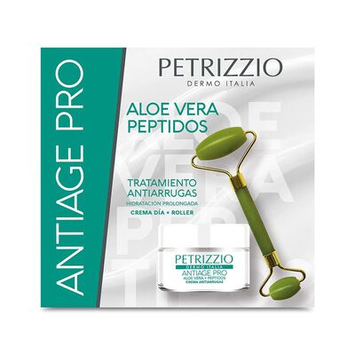 Set Crema Antiage Pro Aloe Vera Péptidos + Roller Petrizzio