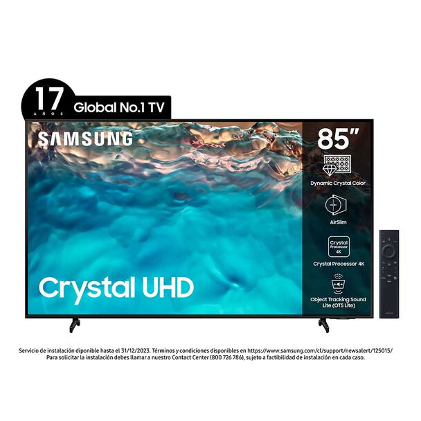 LED Samsung 85” BU8000 Crystal UHD 4K Smart TV 2022