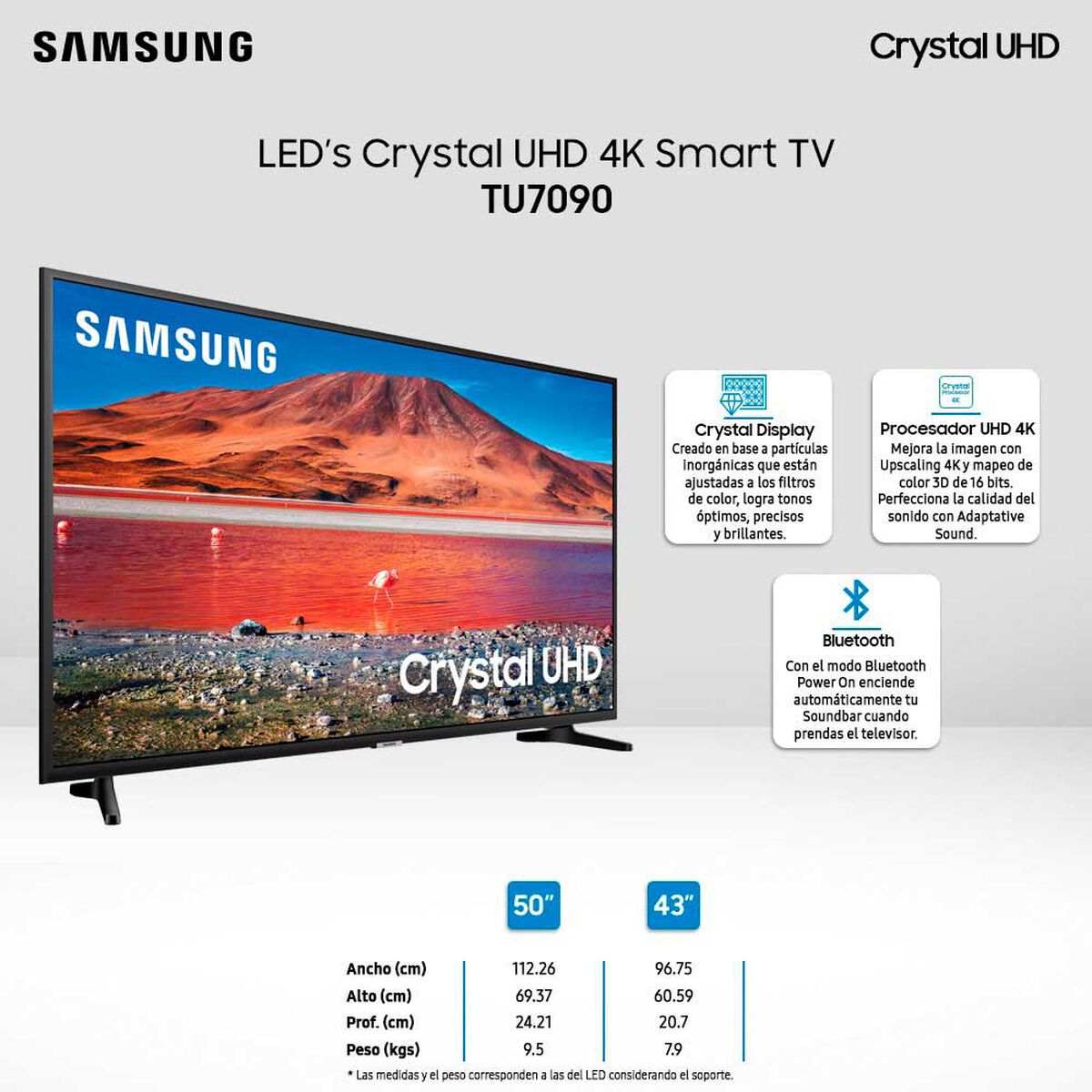 LED 55" Samsung TU7090 Smart TV Crystal 4K UHD